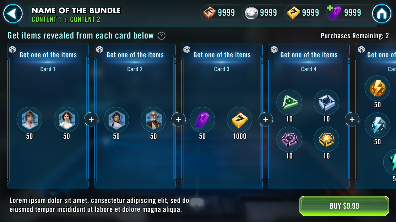 Redesigned pack details